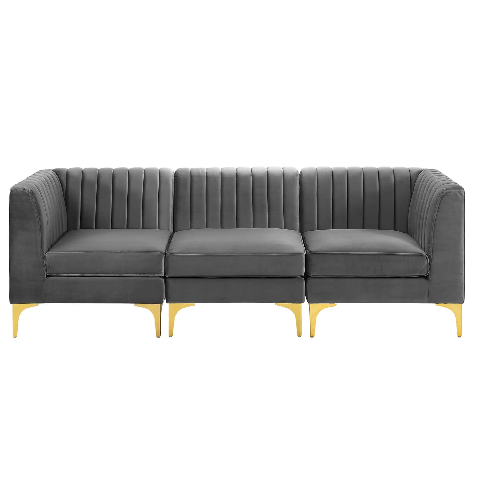 Triumph Channel Tufted Performance Velvet 	3-Seater Sofa