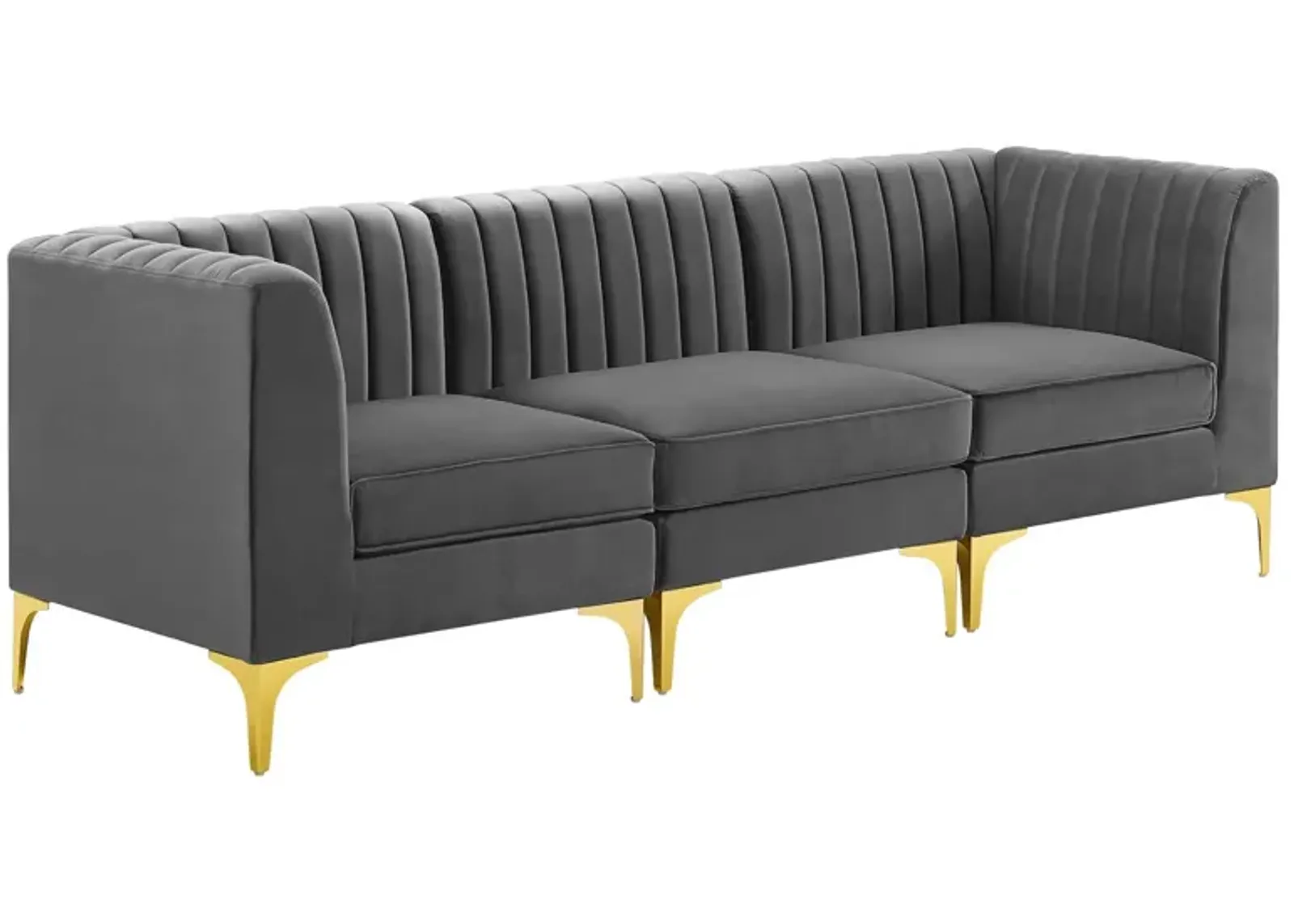 Triumph Channel Tufted Performance Velvet 	3-Seater Sofa