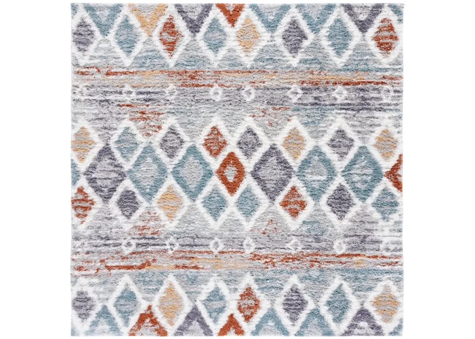 BERBER SHAG 585 BLUE RUST  10' x 10' Square Square Rug