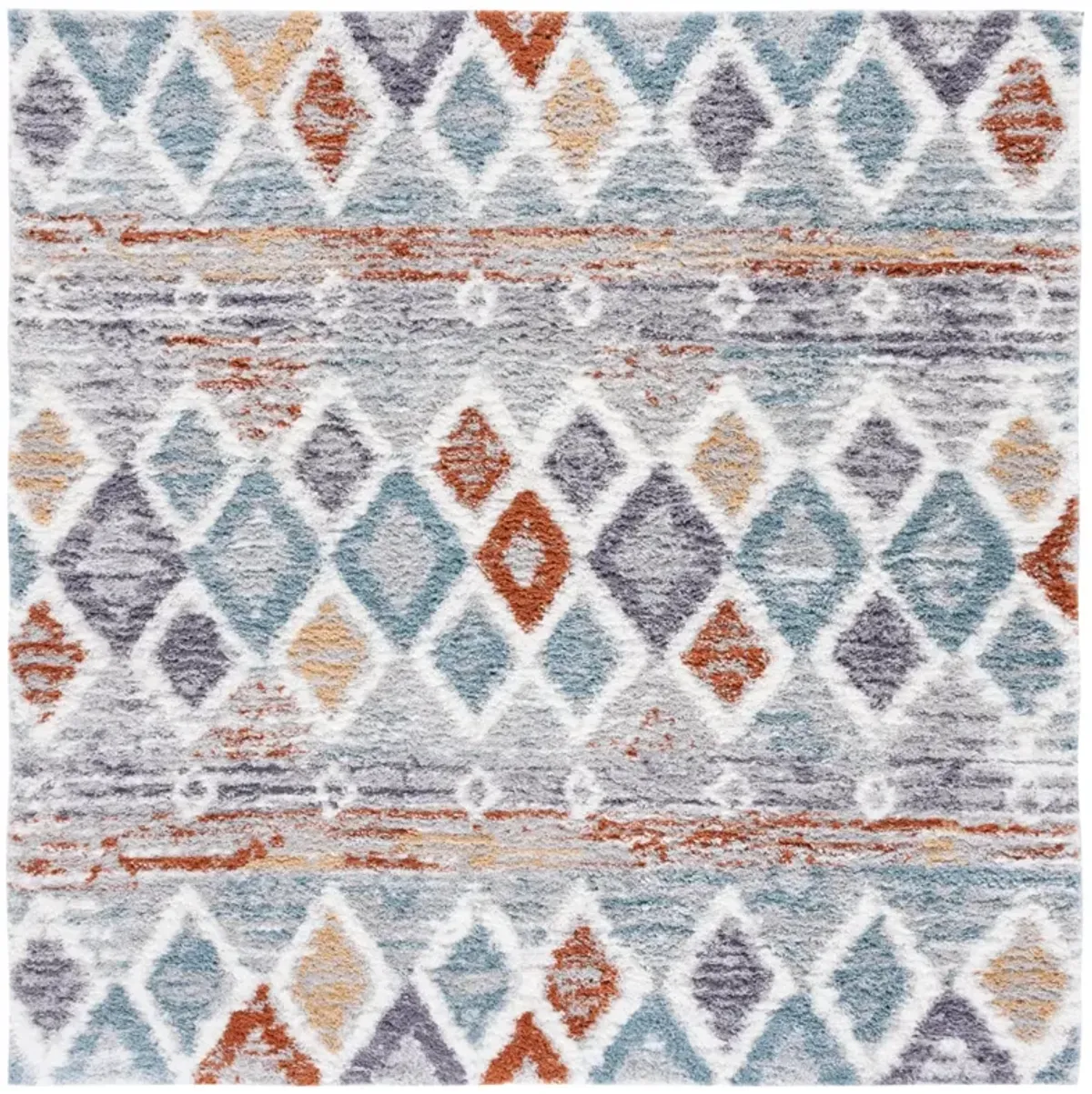 BERBER SHAG 585 BLUE RUST  10' x 10' Square Square Rug