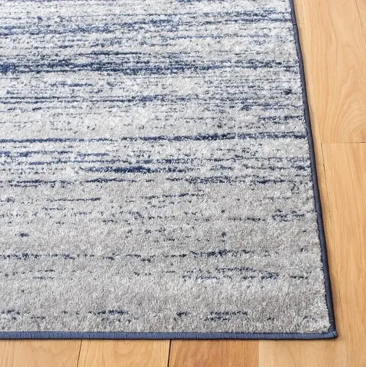 Adirondack Contemporary Navy / Grey 4'-5" x 6'-5" Powerloomed Rug