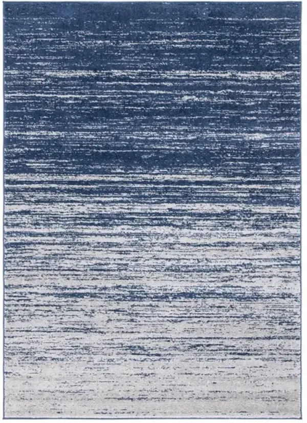 Adirondack Contemporary Navy / Grey 4'-5" x 6'-5" Powerloomed Rug