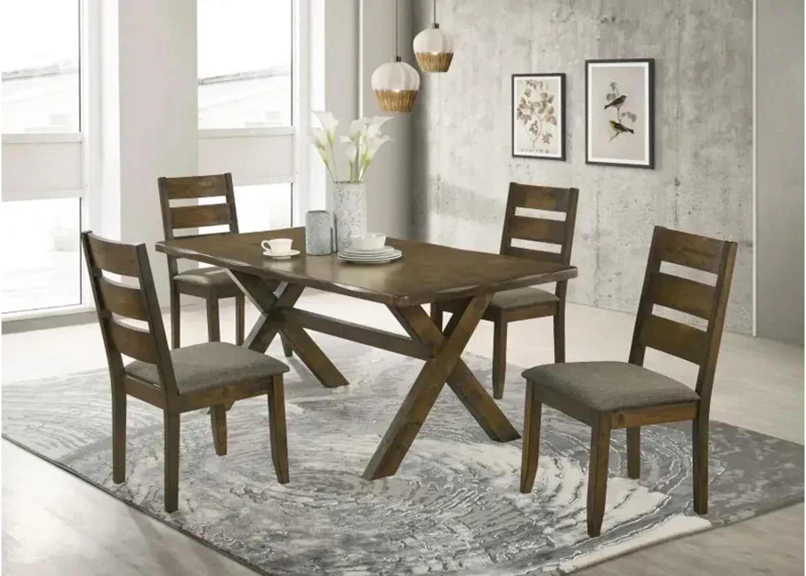 Alston Dining Room Set Knotty Nutmeg and Grey