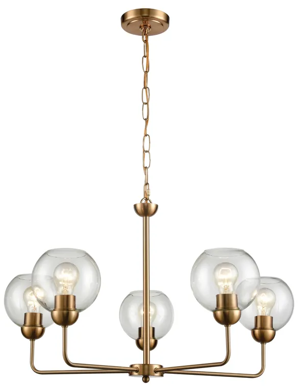 Astoria 28" Wide 5-Light Chandelier - Satin Gold