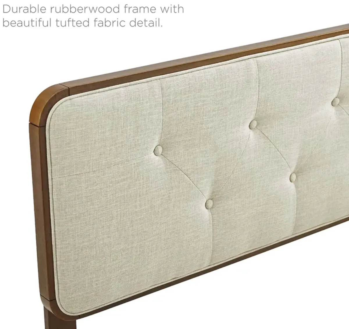 Collins Tufted Queen Fabric and Wood Headboard