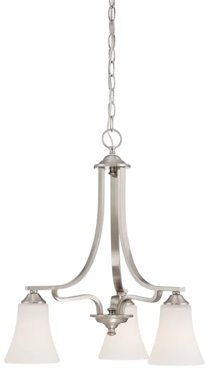 Treme 3-Light Chandelier in Brushed Nickel