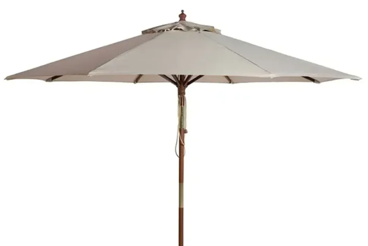 CANNES 11FT WOODEN PULLEY MARKET UMBRELLA 