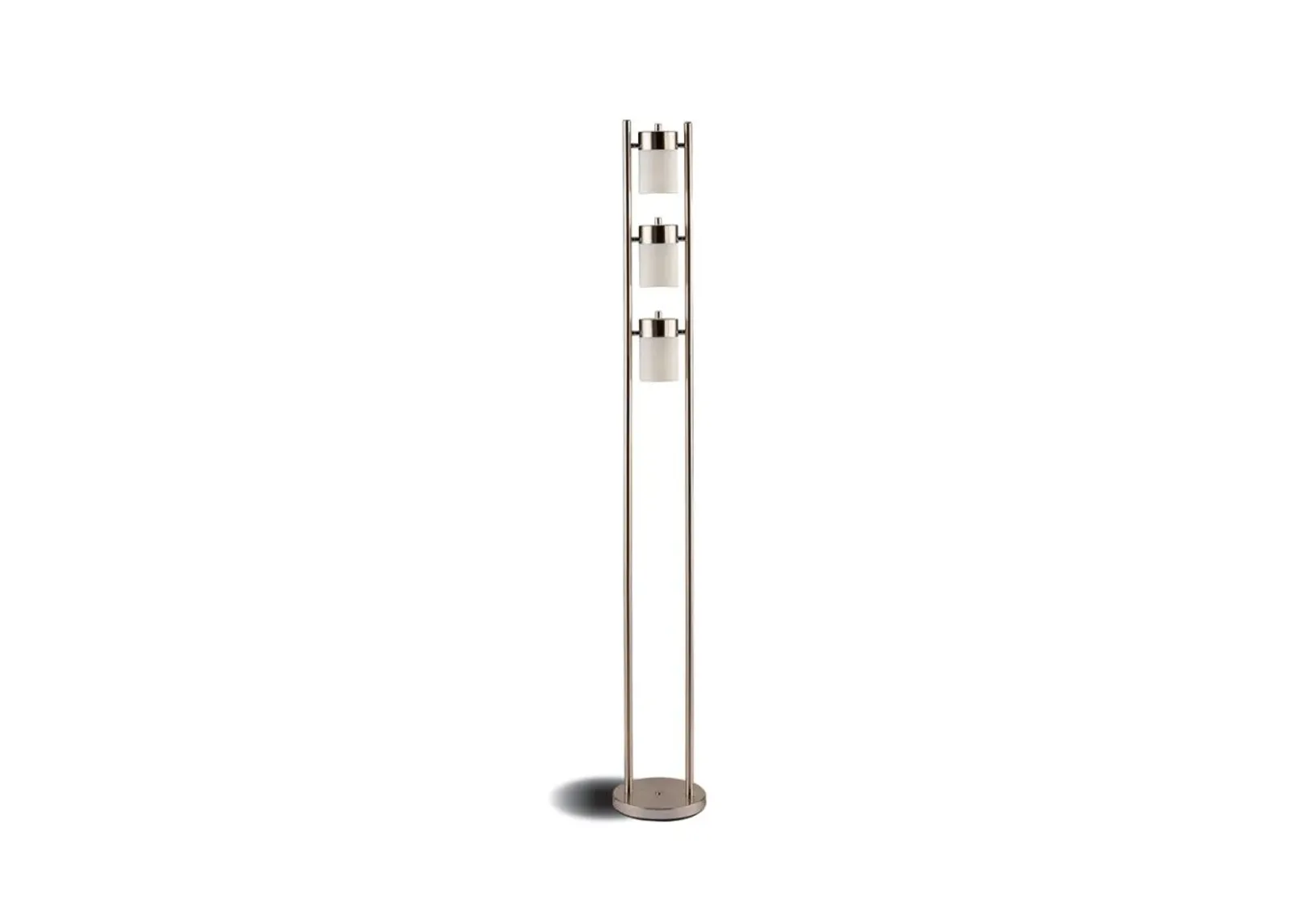 Munson Floor Lamp with 3 Swivel Lights Brushed Silver