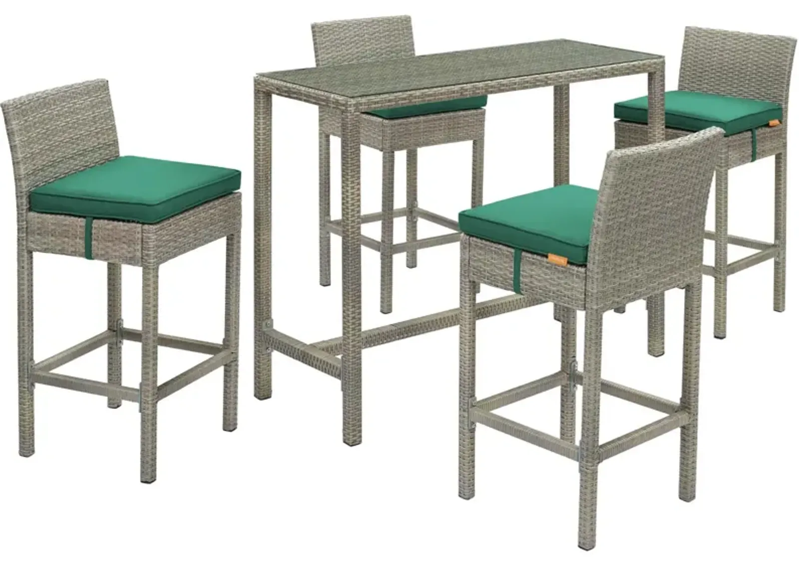 Conduit 5 Piece Outdoor Patio Wicker Rattan Set