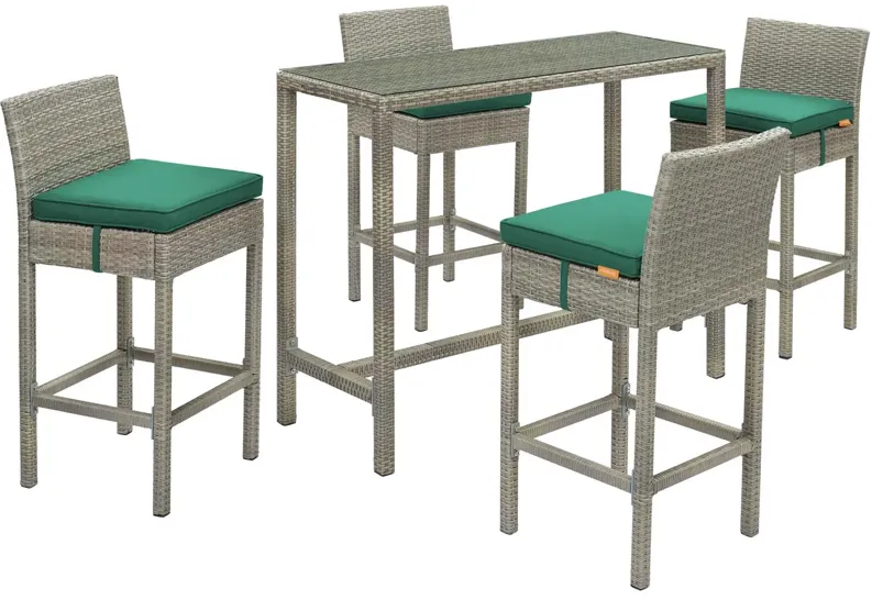 Conduit 5 Piece Outdoor Patio Wicker Rattan Set