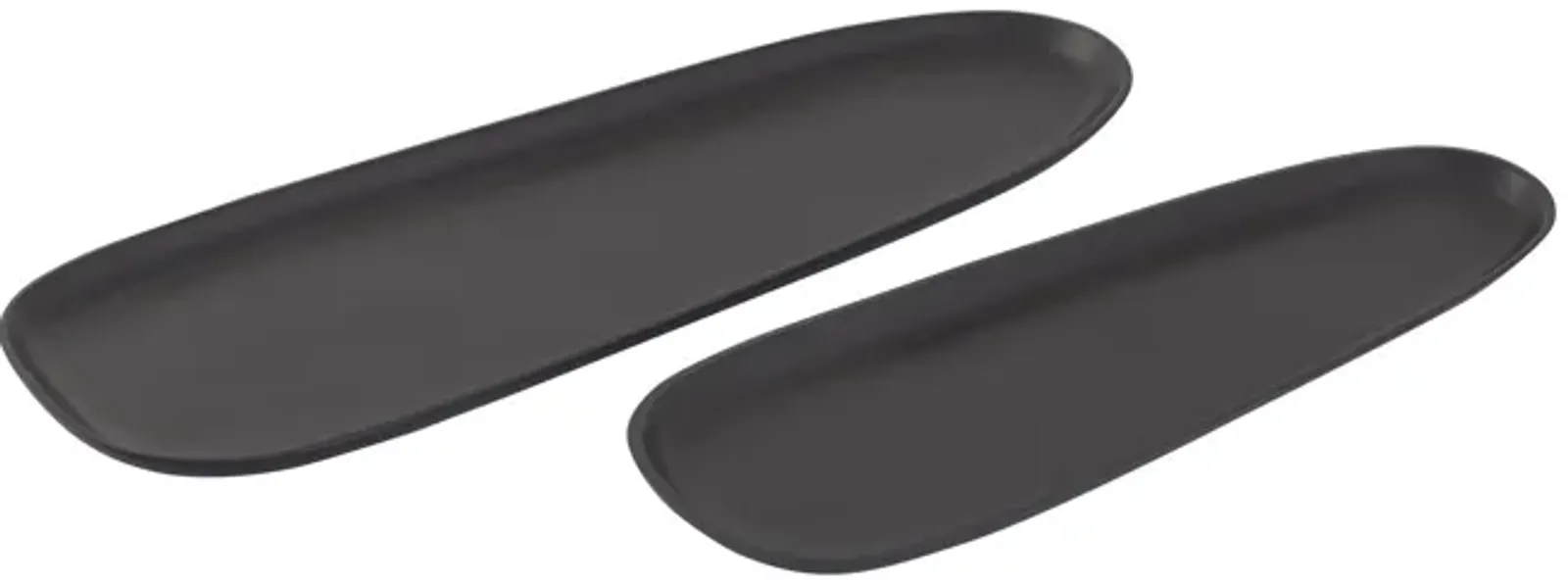 Blain Tray  -  Set of 2 Matte Black - Set of 2