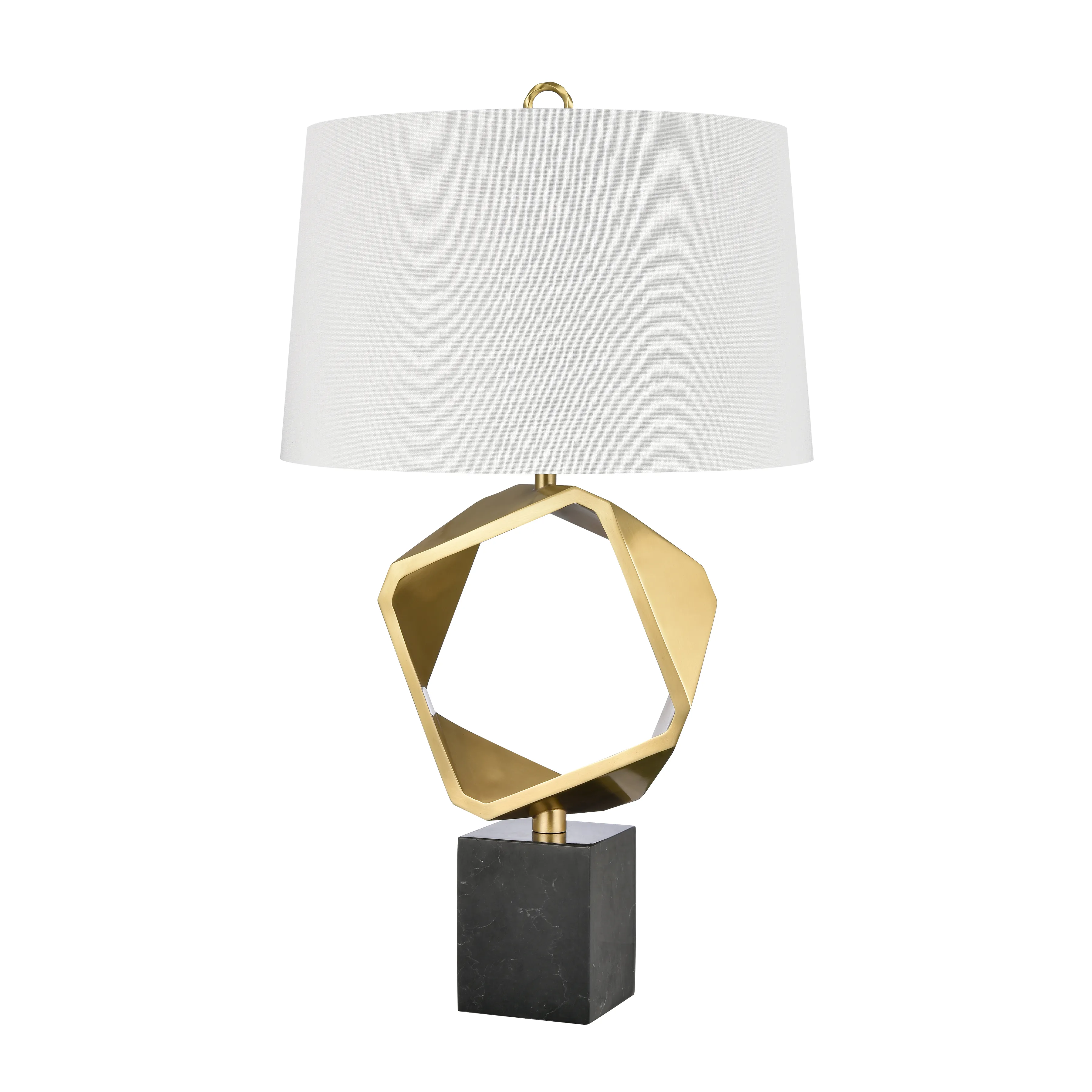 Optical 32" High 1-Light Table Lamp - Brass