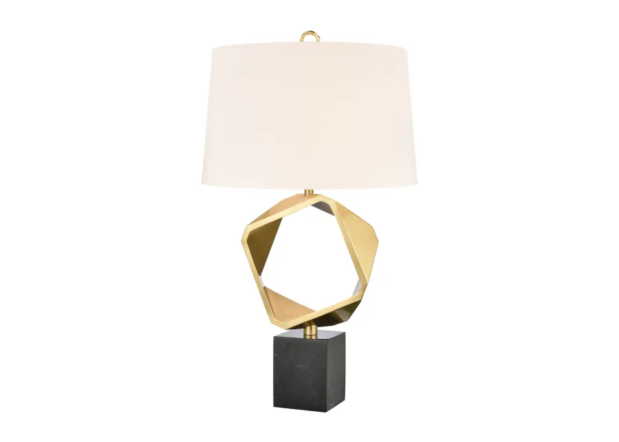 Optical 32" High 1-Light Table Lamp - Brass