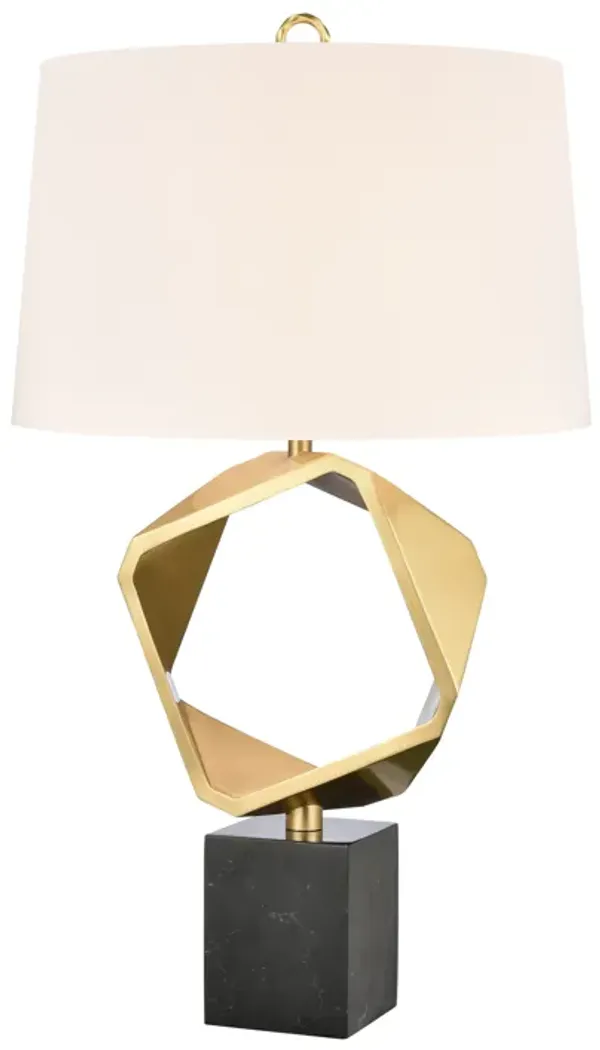 Optical 32" High 1-Light Table Lamp - Brass