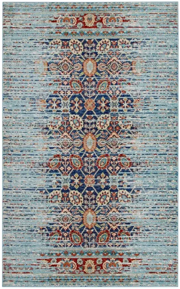Naria Distressed Persian Medallion 5x8 Area Rug