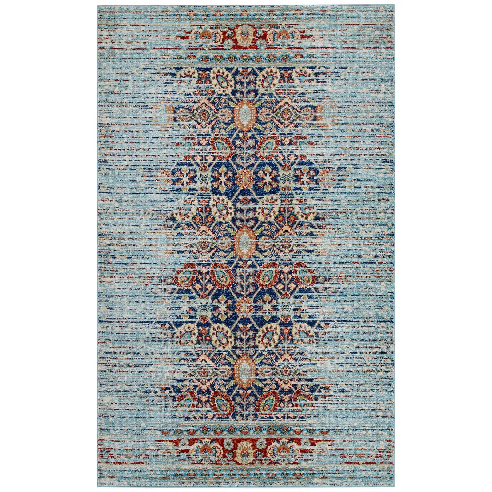 Naria Distressed Persian Medallion 5x8 Area Rug