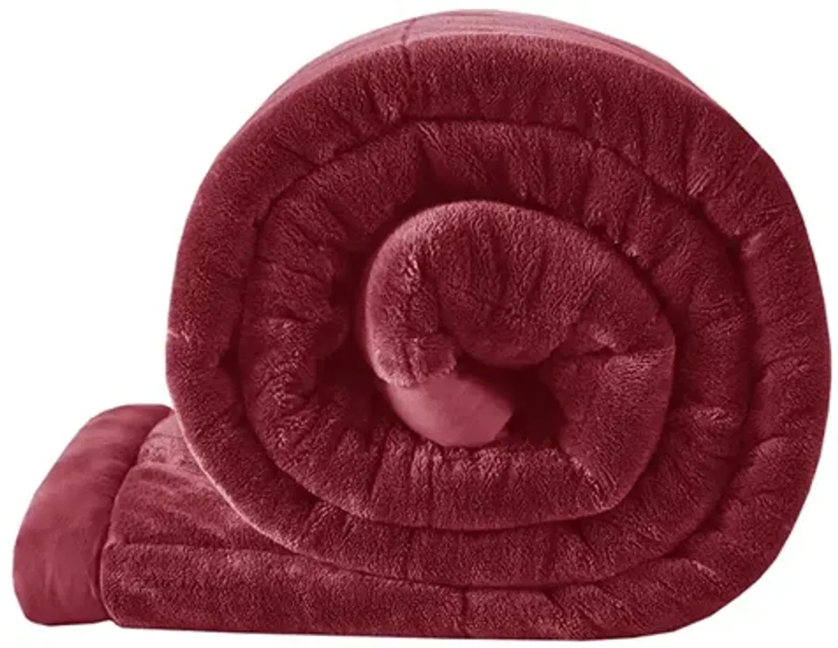 Madison Park Coleman Burgundy Reversible HeiQ Smart Temperature Down Alternative Blanket