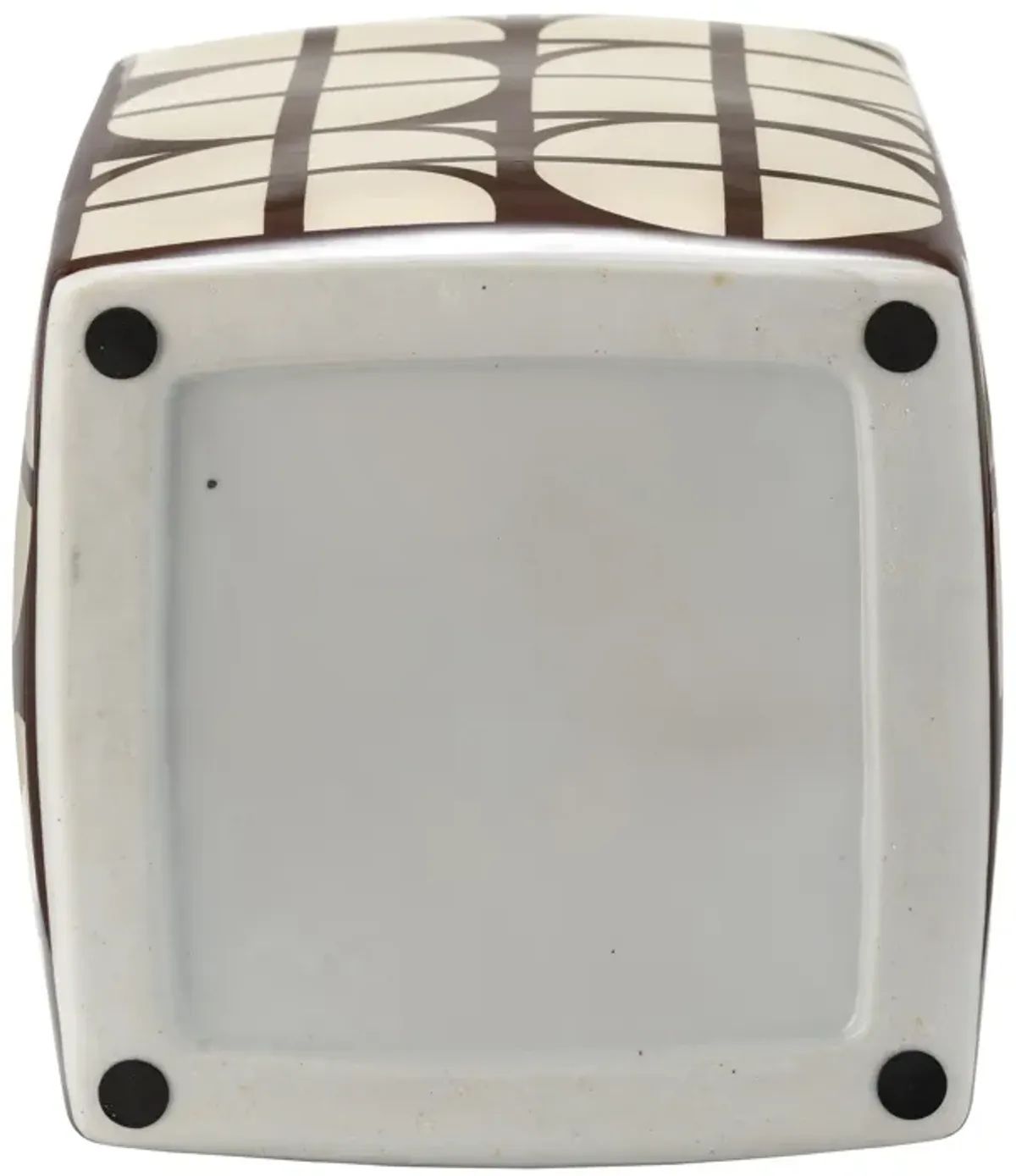 Cer, 16"h Square Jar W/ Lid, Java/cotton