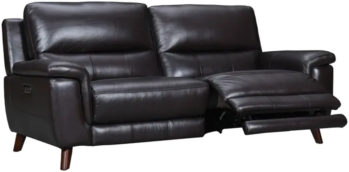 Lizette Brown Leather Power Recliner 3 Piece Living Room Set with USB