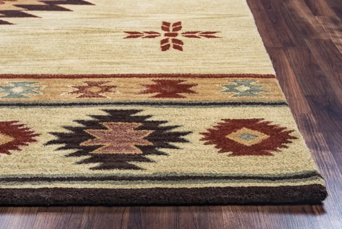 Southwest Beige Southwest/Tribal Wool 2'6" x 8' Runner Rug