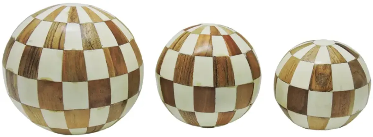 Checkered Orbs - Set of 3