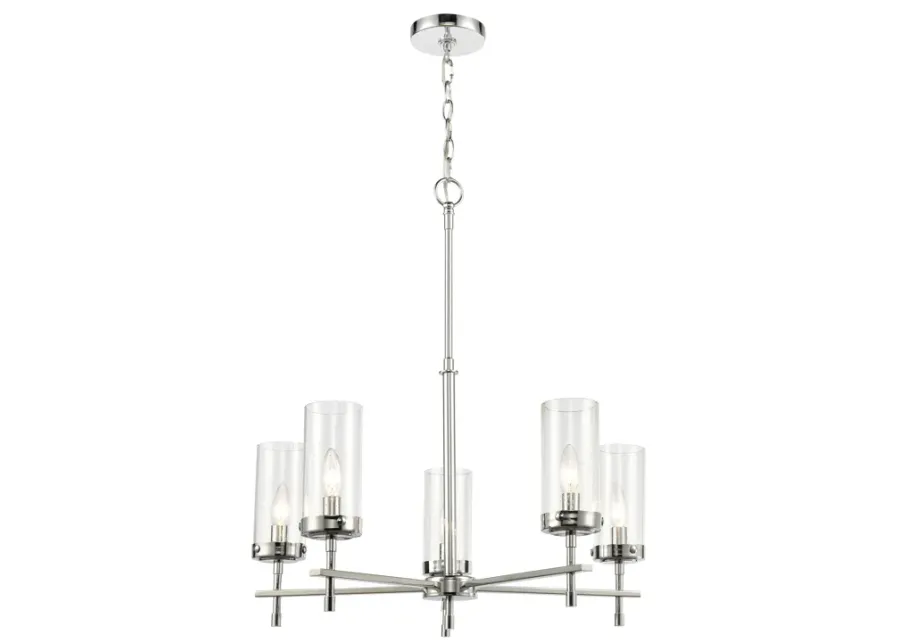 Melinda 25" Wide 5-Light Chandelier - Polished Chrome