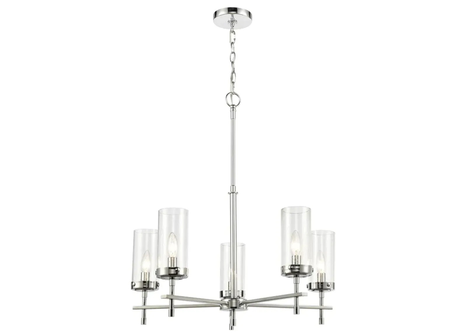 Melinda 25" Wide 5-Light Chandelier - Polished Chrome