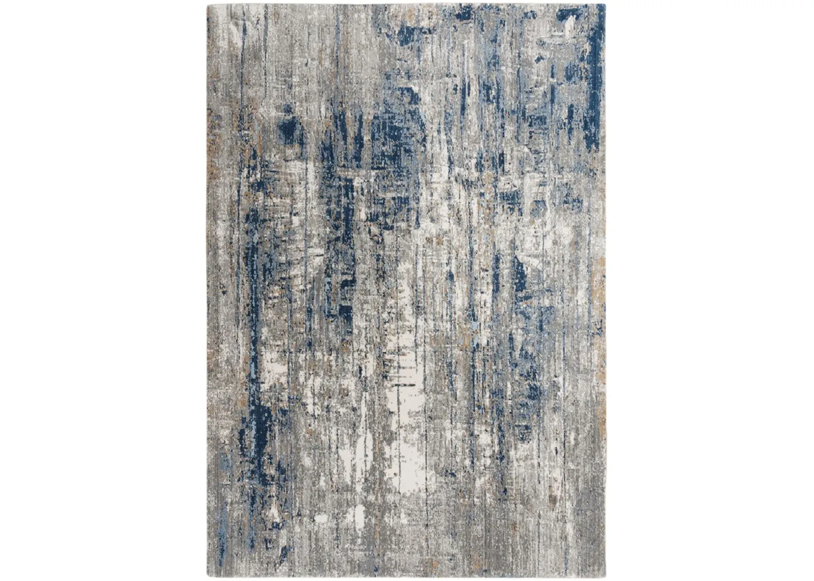 Anatolia Blue Abstract Recycled Polyester 5'2" x 7'9" Rectangle Rug