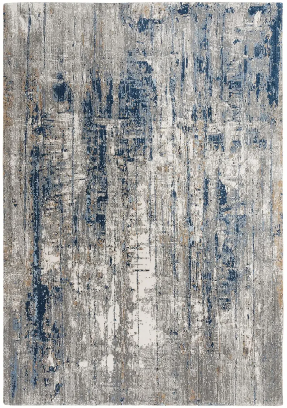 Anatolia Blue Abstract Recycled Polyester 5'2" x 7'9" Rectangle Rug