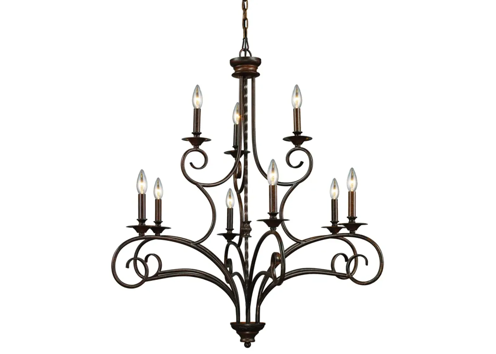 Gloucester 35.5" Wide 9-Light Chandelier - Weathered Bronze