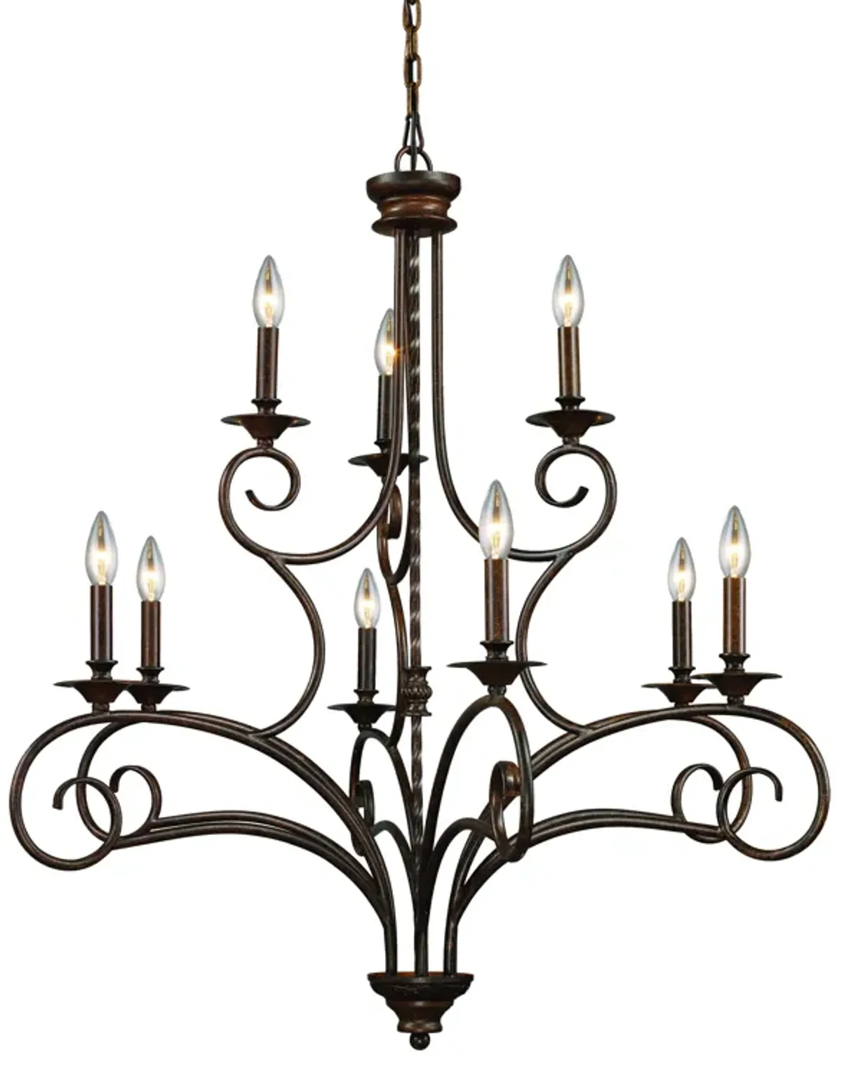 Gloucester 35.5" Wide 9-Light Chandelier - Weathered Bronze