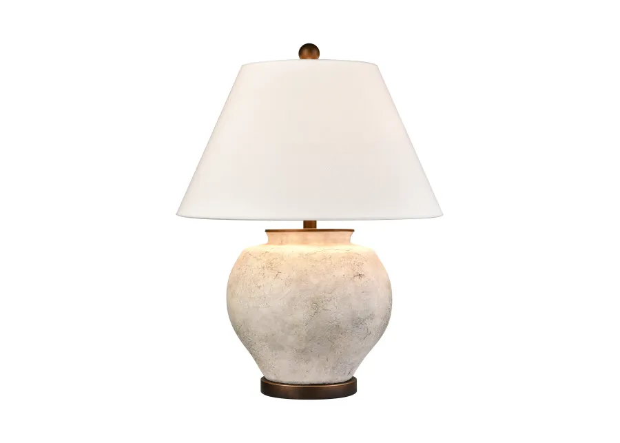 Erin 25'' High 1-Light Table Lamp - Aged White - Includes LED Bulb