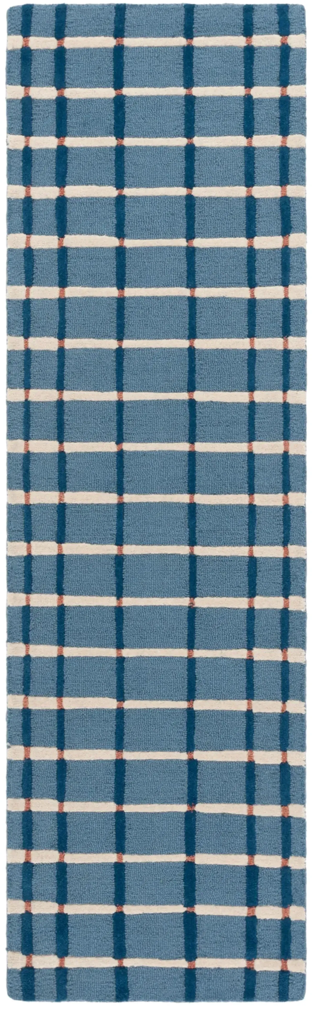 GENRE 602 BLUE  2'-3' x 8' Runner Rug