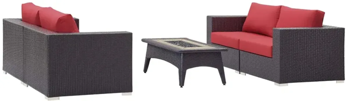 Convene 5 Piece Set Outdoor Patio with Fire Pit