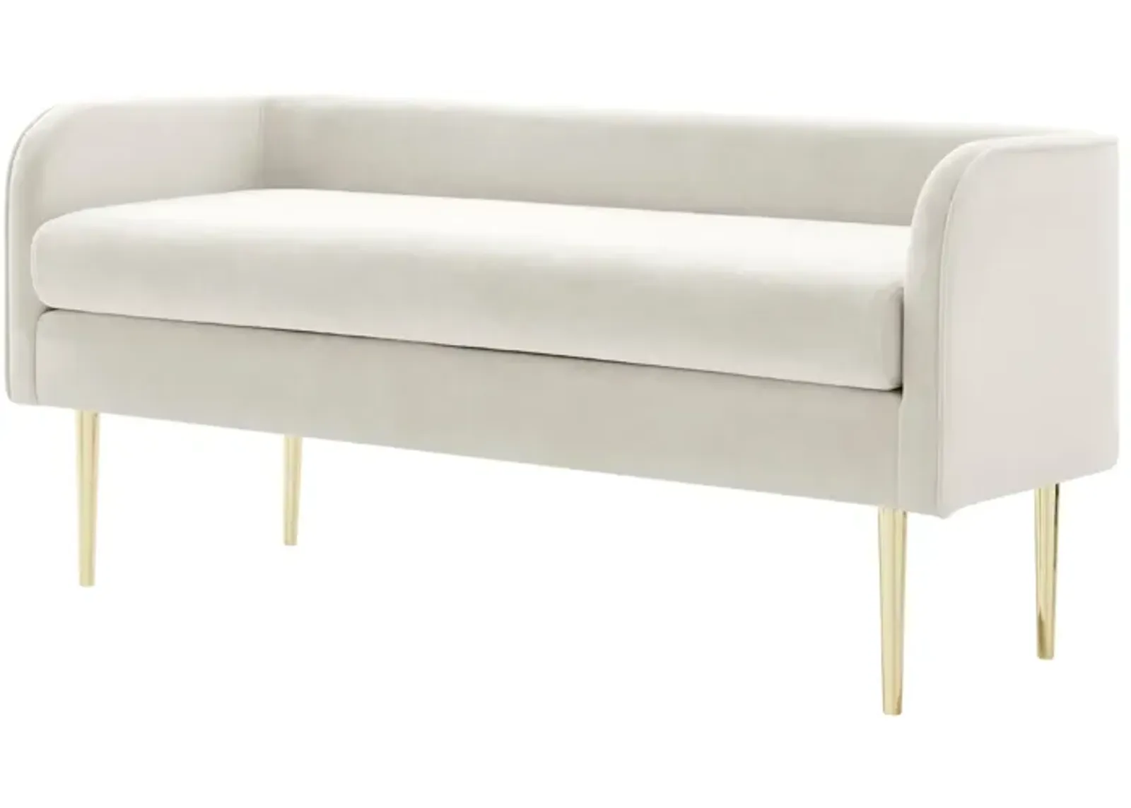 Marsha Velvet Bench, Dainty Cream 