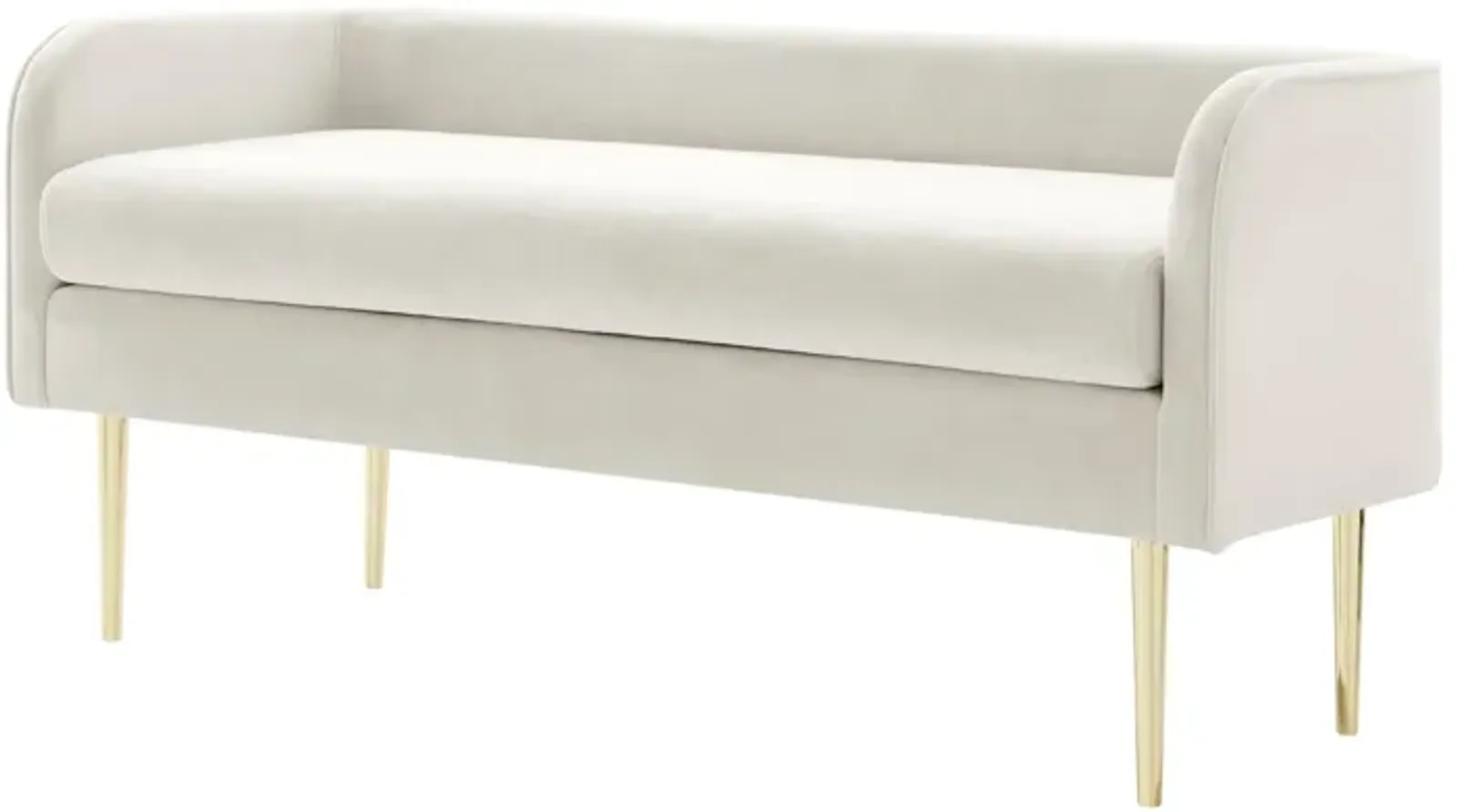 Marsha Velvet Bench, Dainty Cream 