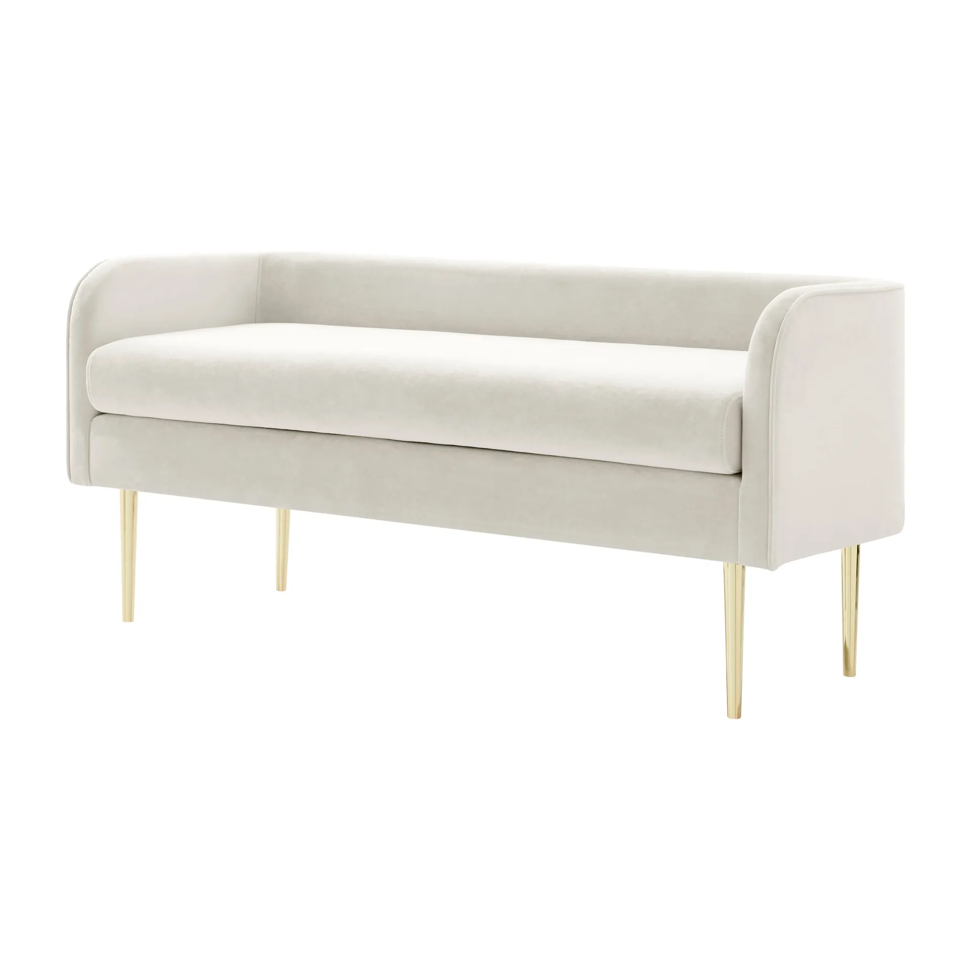 Marsha Velvet Bench, Dainty Cream 