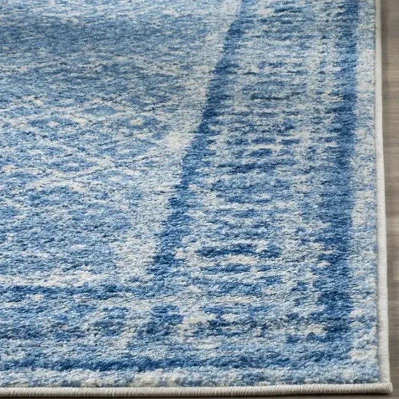 Adirondack Contemporary Silver / Blue 5'-1" X 7'-6" Powerloomed Rug