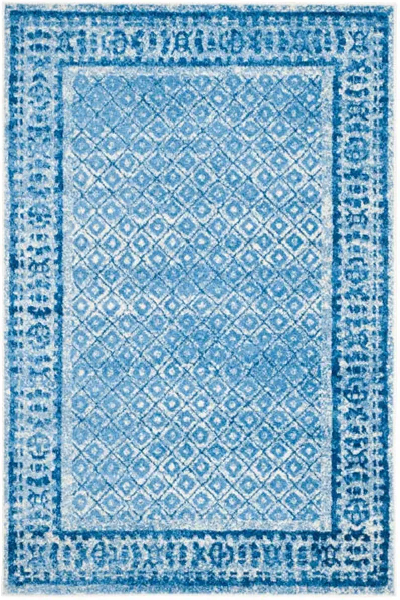 Adirondack Contemporary Silver / Blue 5'-1" X 7'-6" Powerloomed Rug