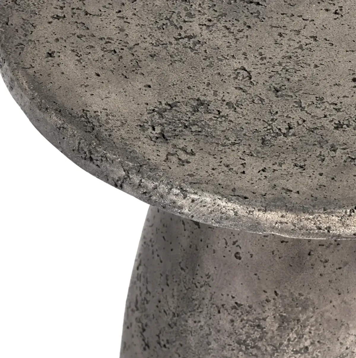 Collins 16" Concrete Outdoor Accent Table in Dark Gray  