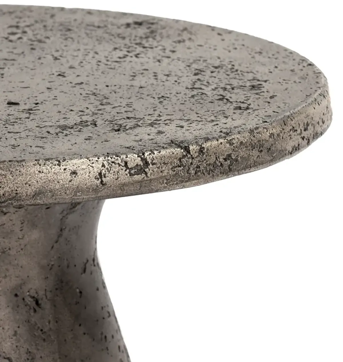 Collins 16" Concrete Outdoor Accent Table in Dark Gray  