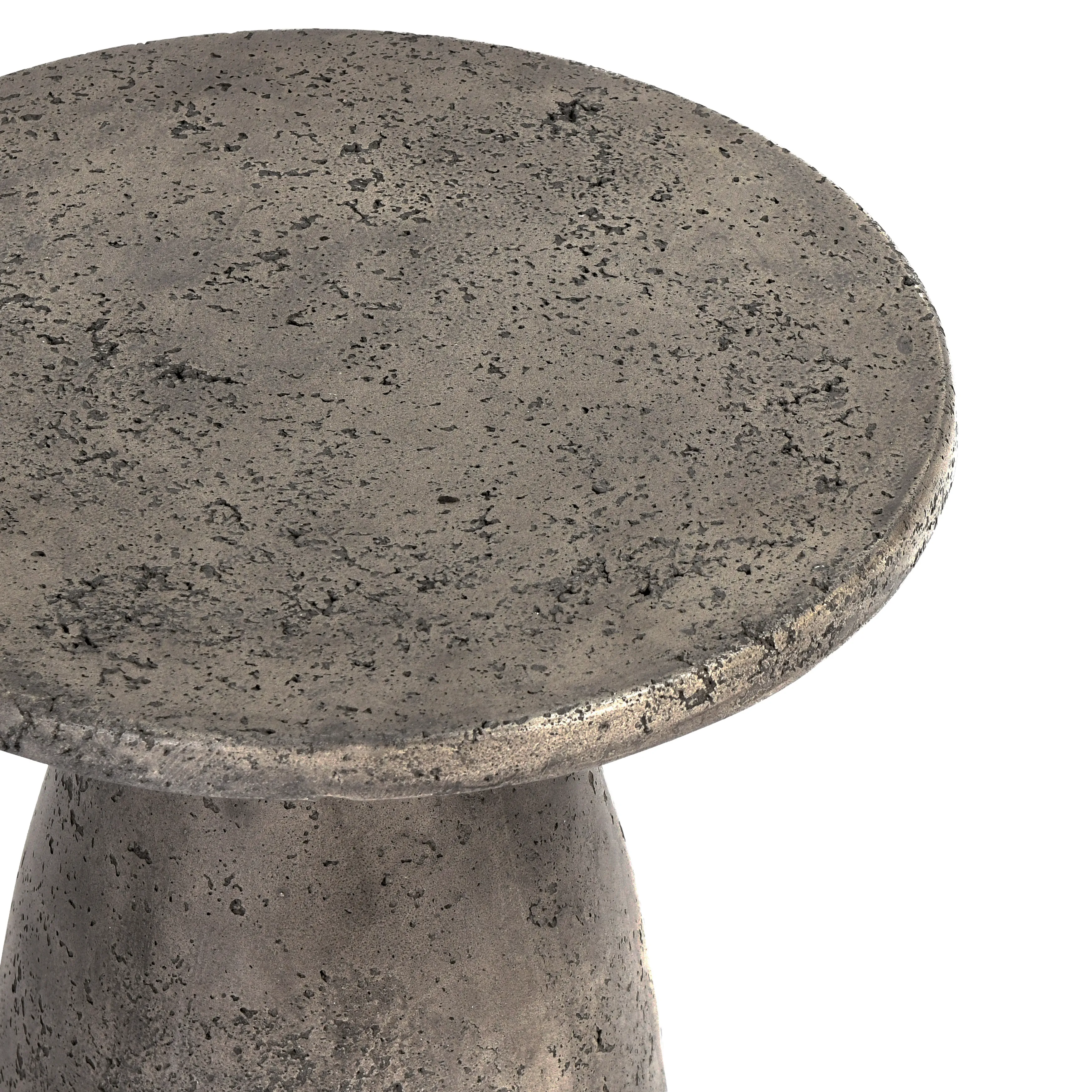 Collins 16" Concrete Outdoor Accent Table in Dark Gray  