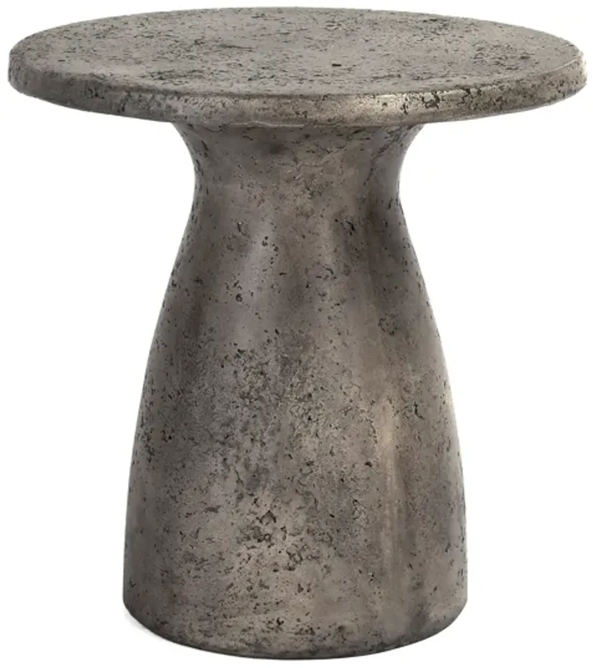 Collins 16" Concrete Outdoor Accent Table in Dark Gray  