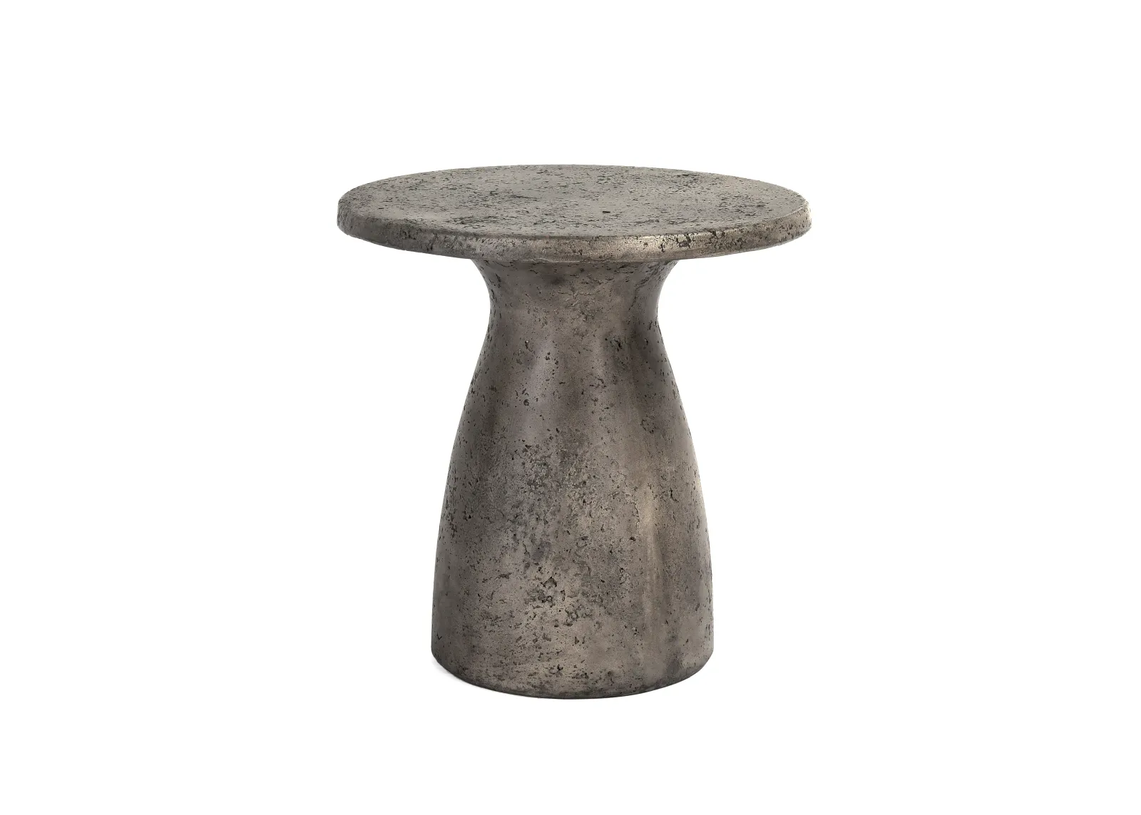 Collins 16" Concrete Outdoor Accent Table in Dark Gray  