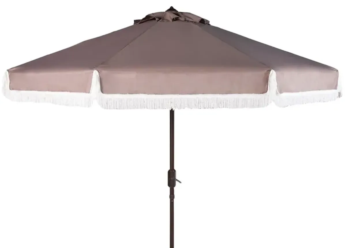 Milan Fringe 9ft Crank Outdoor Push Button Tilt Umbrella