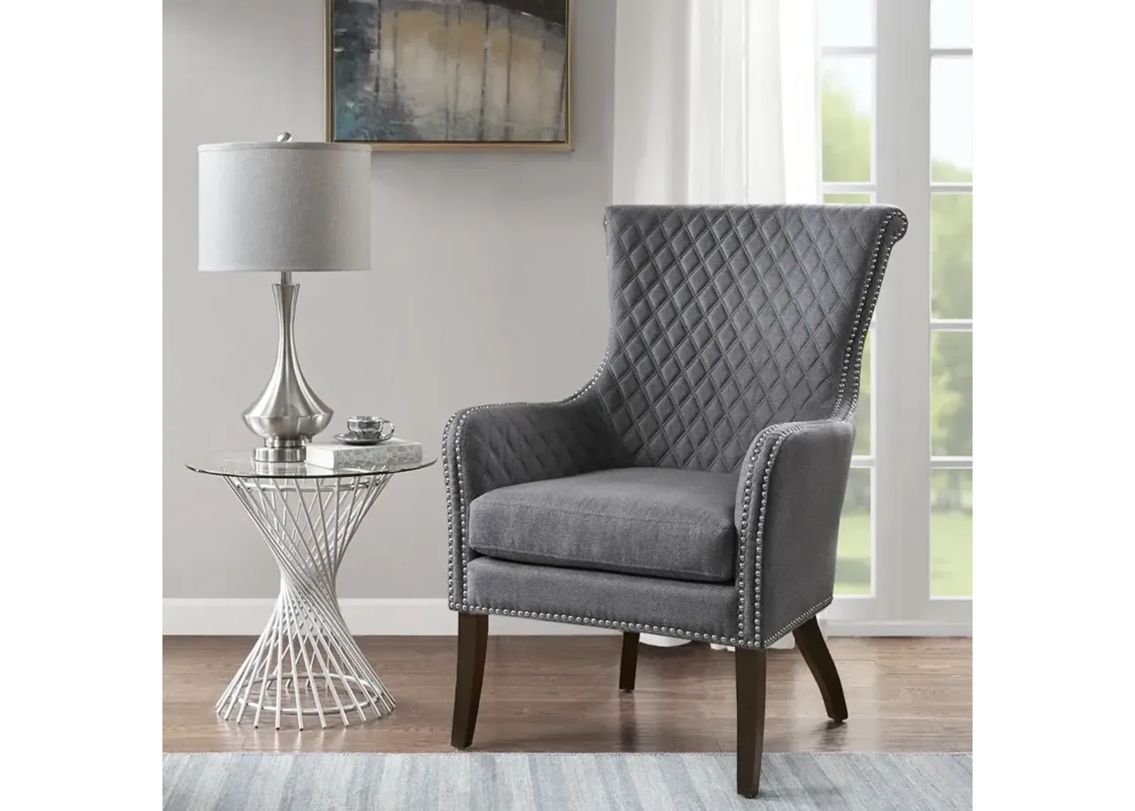 Madison Park Heston Grey Accent Chair