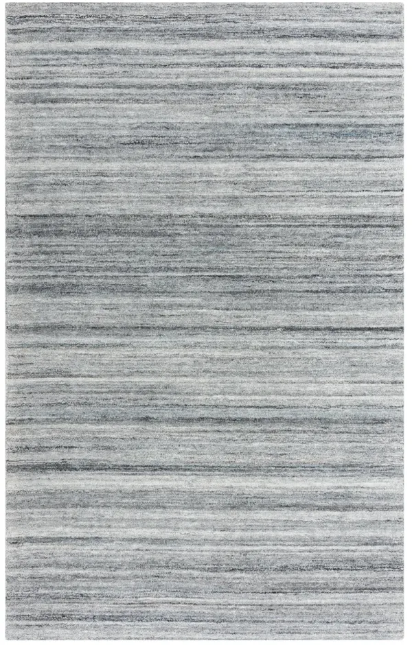 Seasand Gray Muted Stripe Recycled Polyester 5' x 7'6" Rectangle Rug