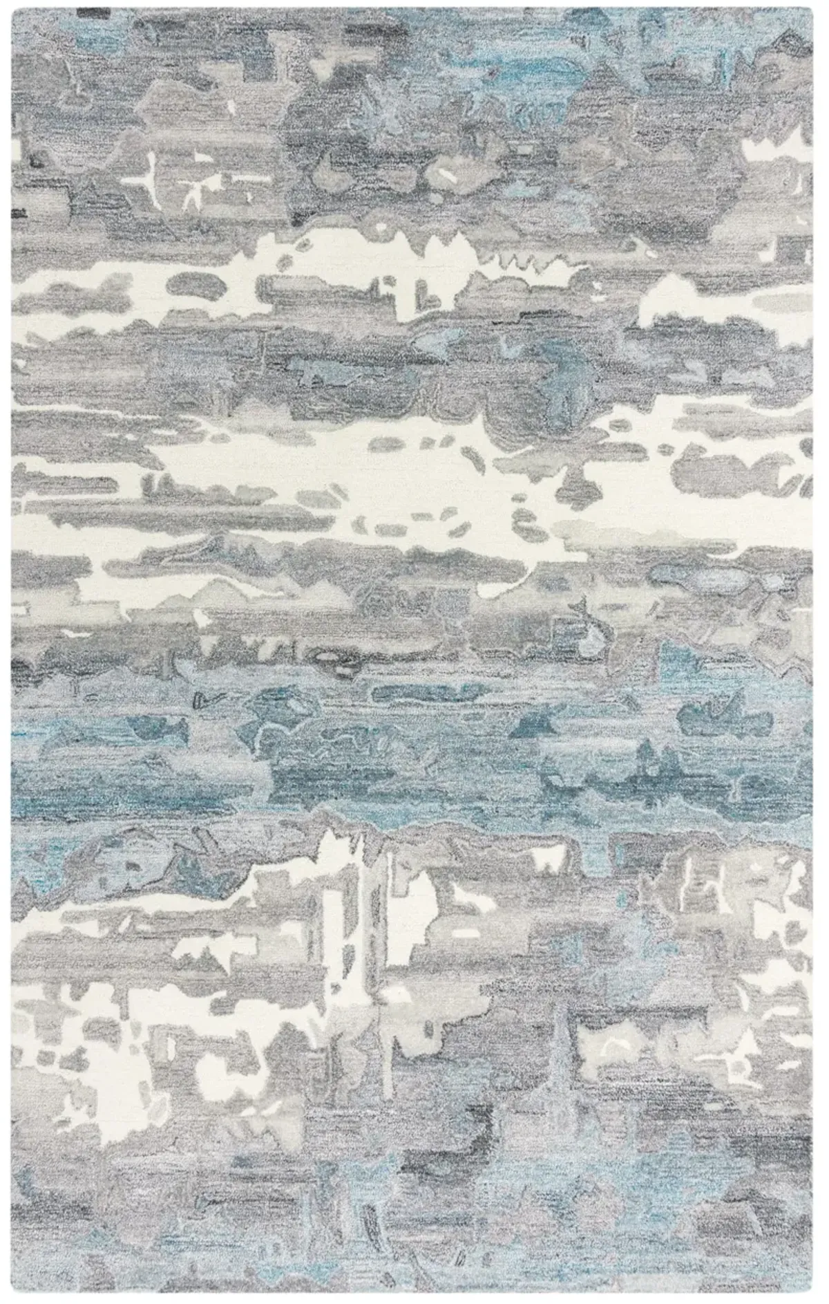 Essence Gray Abstract Wool/Recycled Polyester 8'6" x 11'6" Rectangle Rug