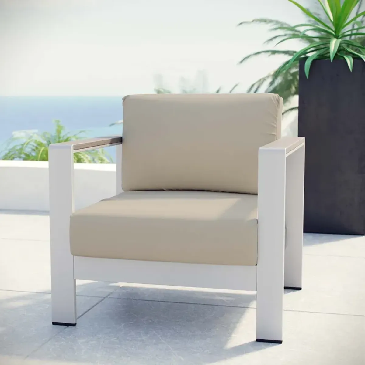 Shore Outdoor Patio Aluminum Armchair