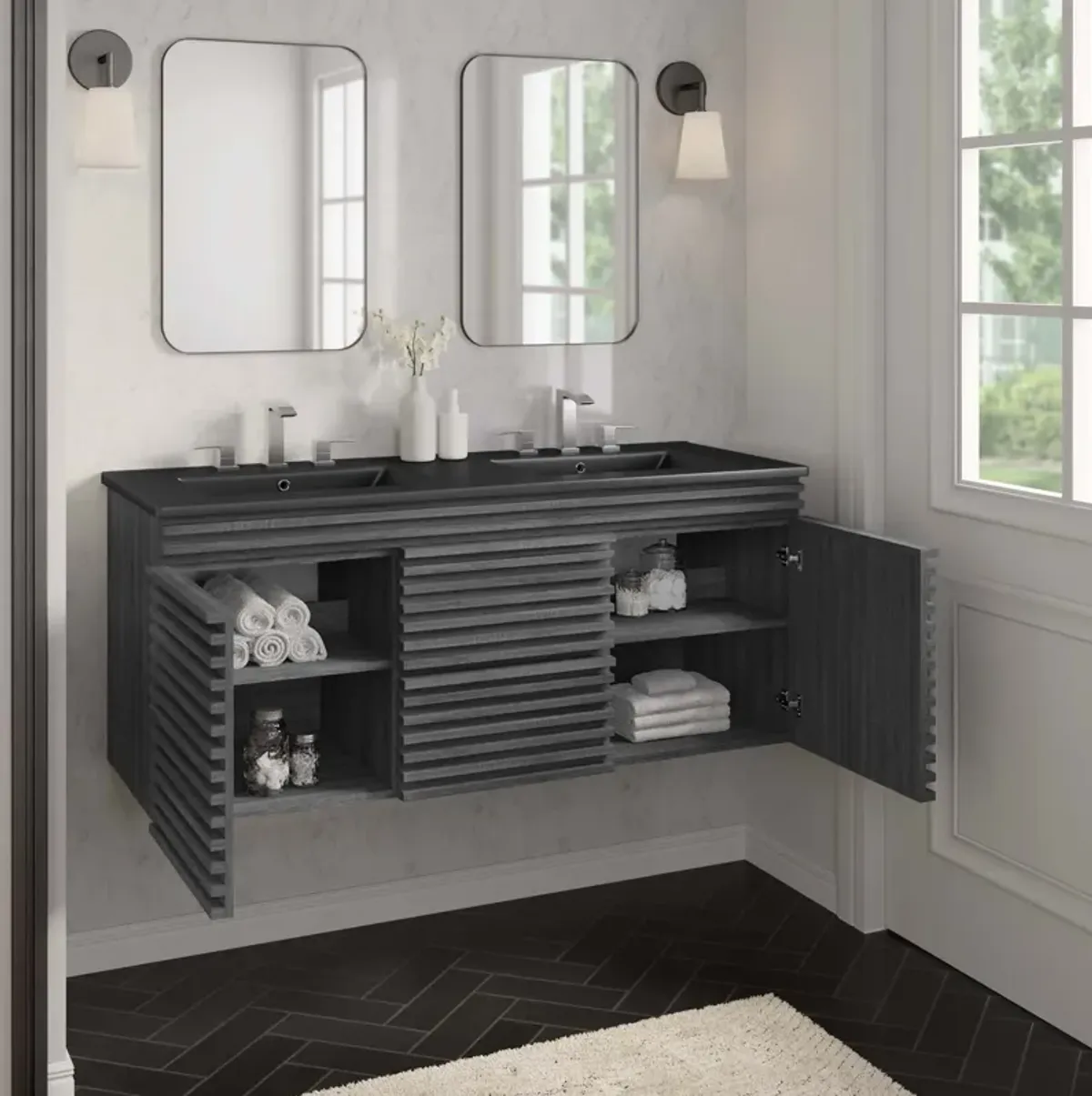 Render 48" Wall-Mount Bathroom Vanity